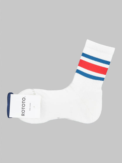 rototo washi cushion stripe crew socks blue red