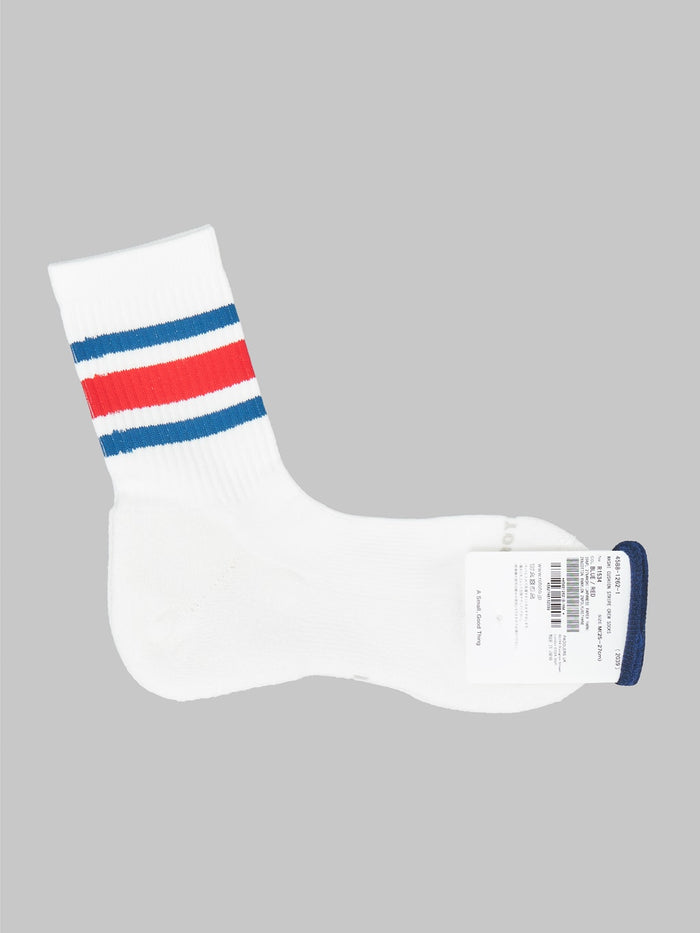 rototo washi cushion stripe crew socks blue red composition