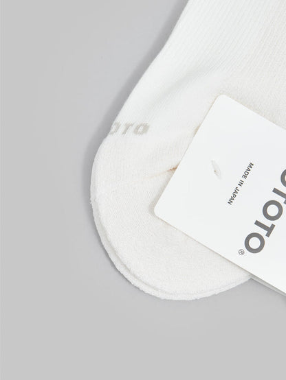 rototo washi cushion stripe crew socks blue red toe