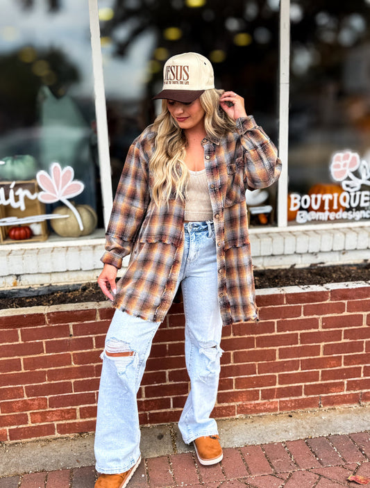 Rusty Tan Plaid Shirt