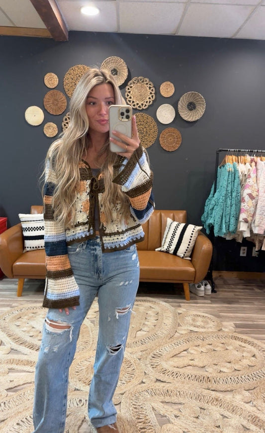 Salmon Multi Cardigan