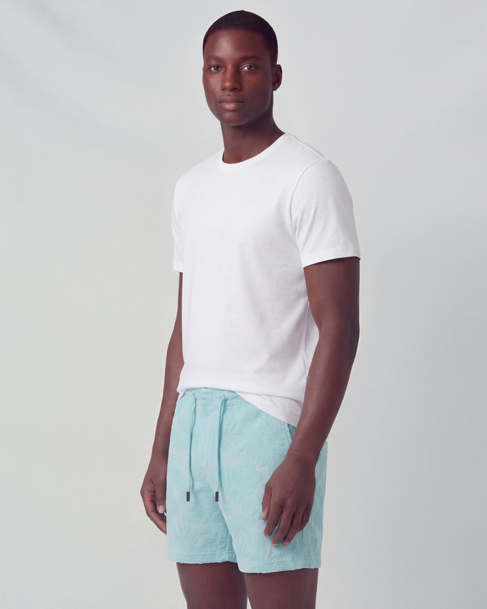 SAM FARM FLORAL TOWEL SHORT - SPEARMINT