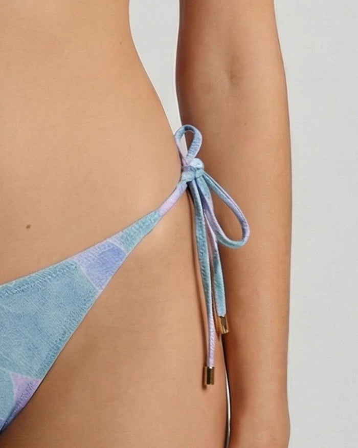 SAMARA GRAIN PAISLEY TEAL WOMENS BIKINI BOTTOM