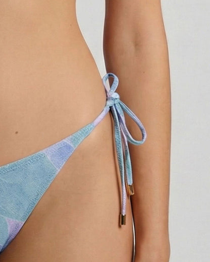SAMARA GRAIN PAISLEY TEAL WOMENS BIKINI BOTTOM