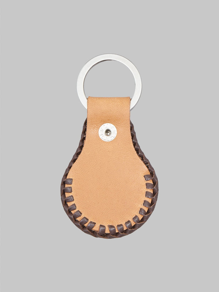 samurai jeans leather key holder natural back