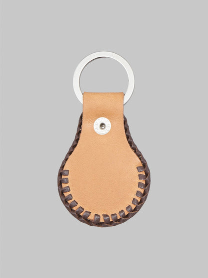 samurai jeans leather key holder natural back