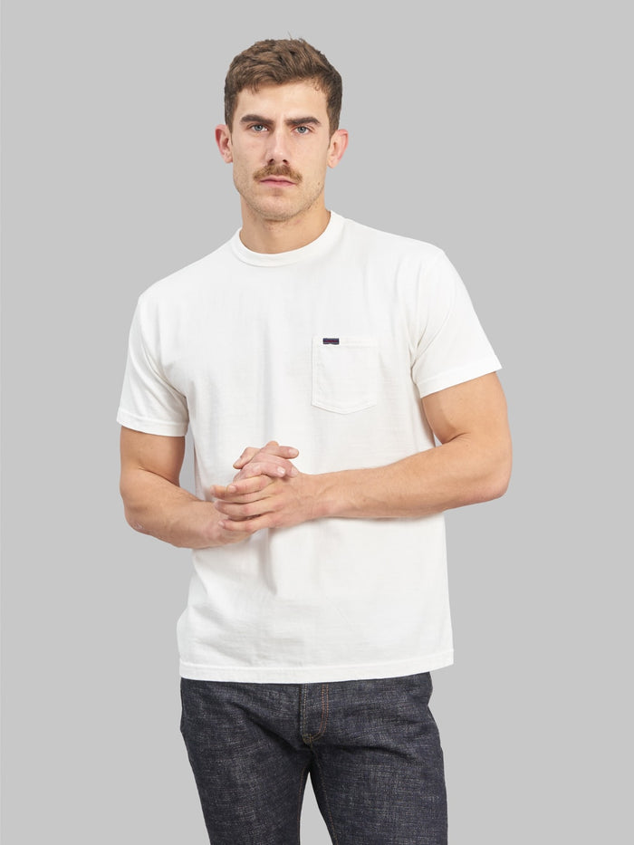 samurai jeans heavyweight pocket plain white model front fit
