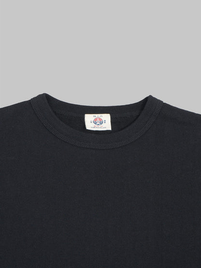 samurai jeans rim inlay loopwheel tshirt black  slim collar
