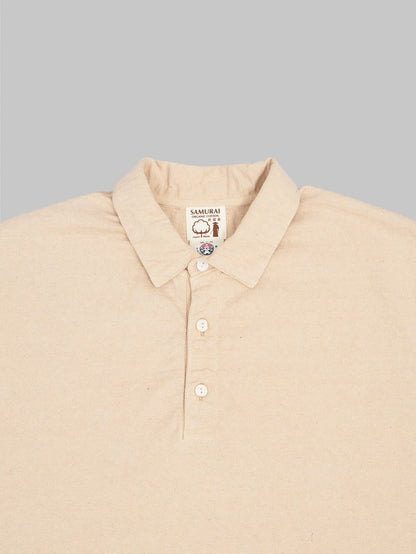 samurai jeans japanese cotton polo kuri collar buttons