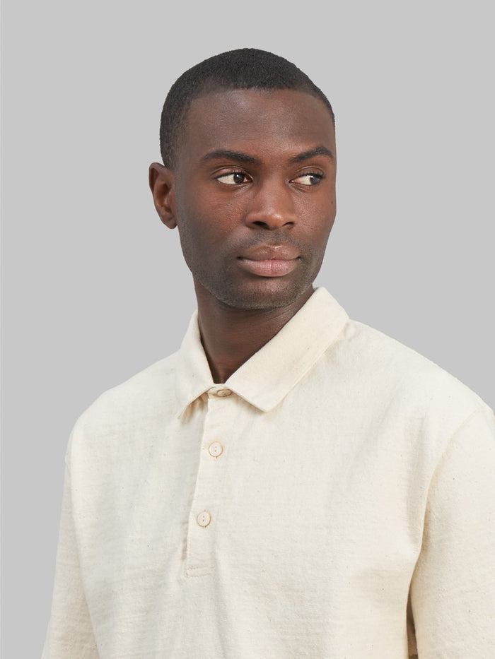 samurai jeans japanese cotton polo natural chest