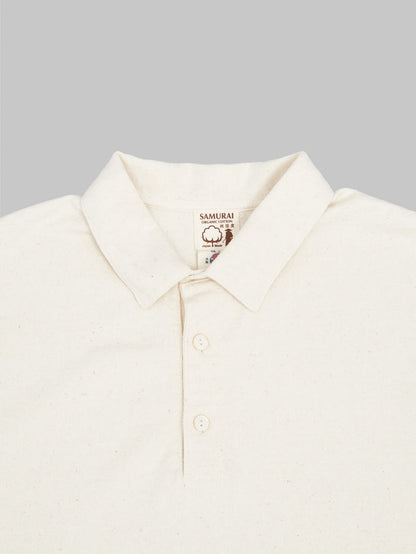 samurai jeans japanese cotton polo natural buttons