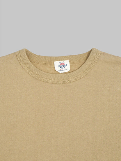 samurai jeans rim inlay loopwheel tshirt olive slim collar closeup