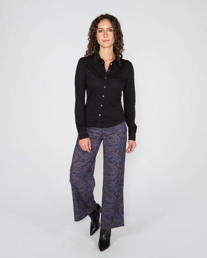 SCARLET MERINO SHIRT - BLACK