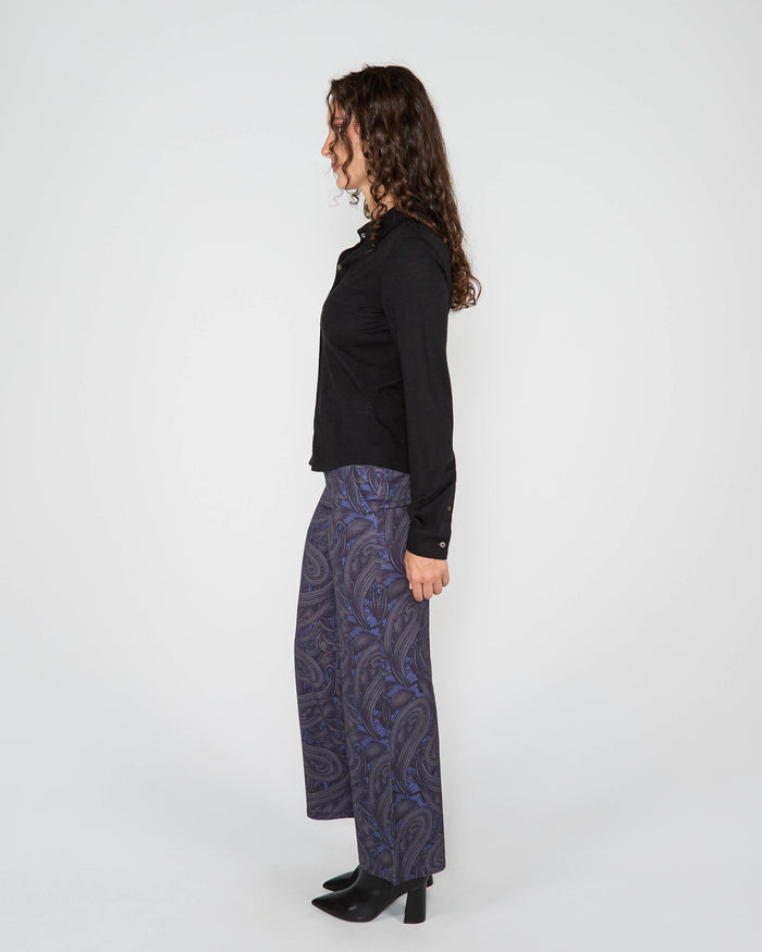 SCARLET MERINO SHIRT - BLACK