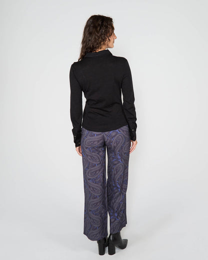 SCARLET MERINO SHIRT - BLACK