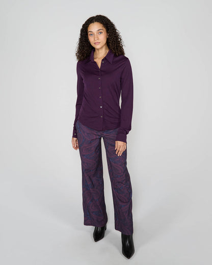 SCARLET MERINO SHIRT - PLUM
