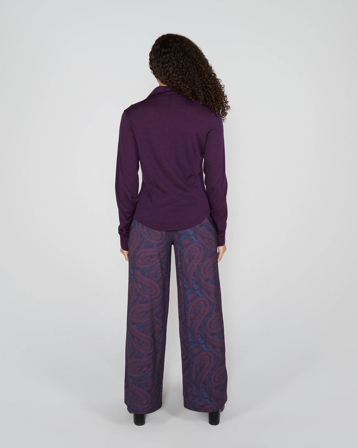 SCARLET MERINO SHIRT - PLUM