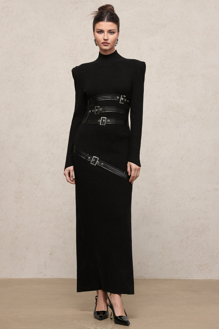 Scarlett Black Buckled Maxi Dress