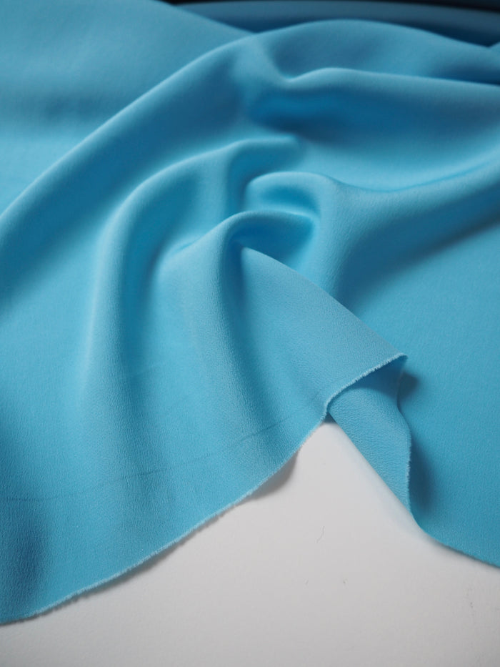 Sea Blue Silk/Acetate Crepe de Chine