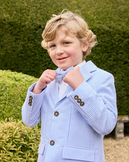 Trotters Heritage Blazer Sebastian Blazer in Pale Blue Stripe