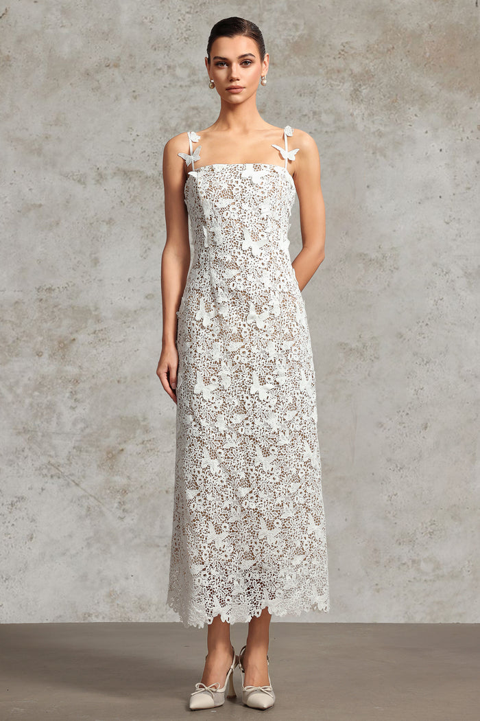 Selah Lace Midi Dress with Butterfly