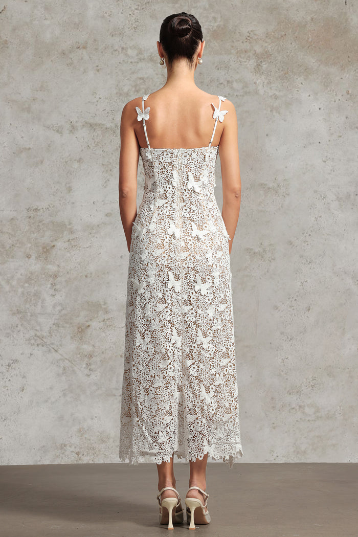 Selah Lace Midi Dress with Butterfly