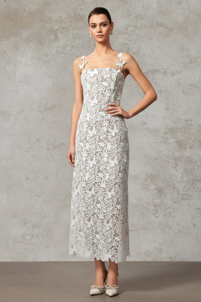 Selah Lace Midi Dress with Butterfly