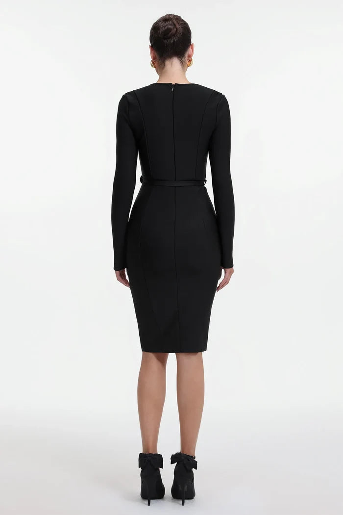 Selena Tailored Belted Midi Dress