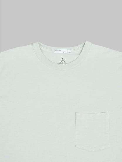 seuvas cotton crew neck tshirt matcha collar