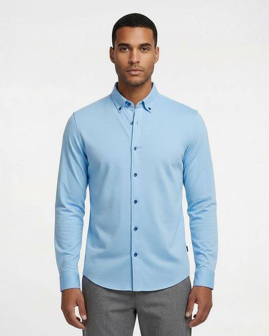 SHAWN MERINO SHIRT - BLUE