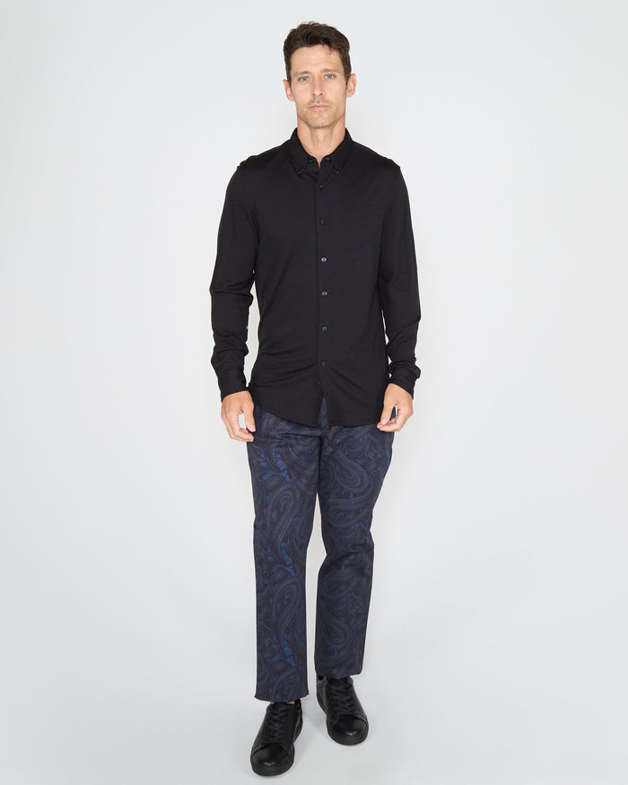 SHAWN MERINO SHIRT IN BLACK