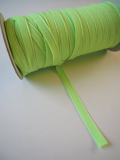Shindo Neon Lime Green Woven Satin Piping 10mm