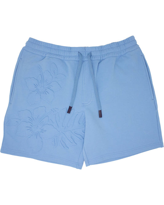 SILUS EMBOSSED INTERLOCK SHORTS - BLUE