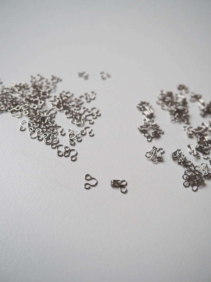 Silver Hook and Eye 5mm - 10 pieces