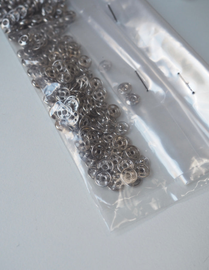 Silver Sew-on Press Stud 7mm - 100 Pairs