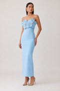 Sky Blue Floral Elegance Dress