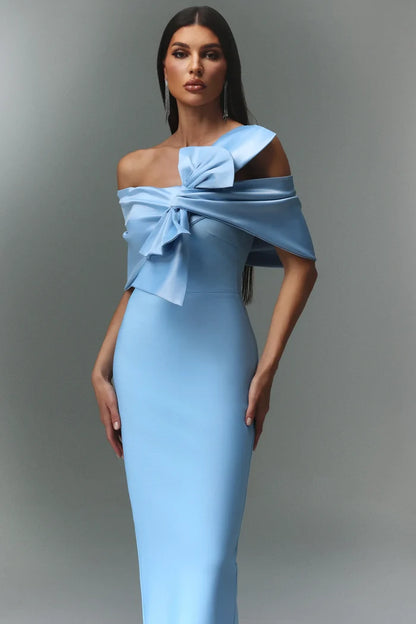 Skyla Azure Charm Ruffle Midi Dress
