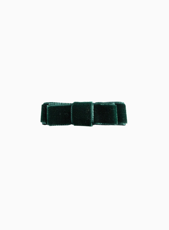Lily Rose Clip Small Velvet Bow Hair Clip in Bottle
