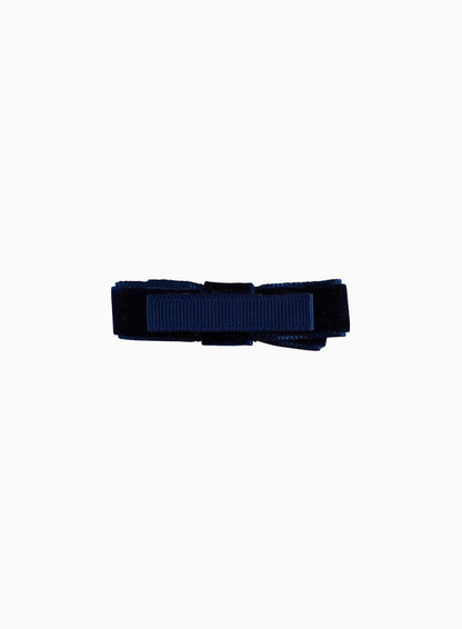 Lily Rose Clip Small Velvet Bow Hair Clip in Navy