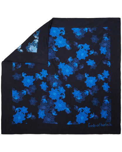 SOFIA SILK SCARF - SOFTBLOOM NAVY