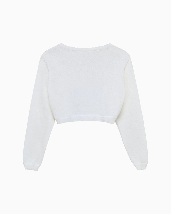 Confiture Cardigan Sophie Cropped Cardigan in White