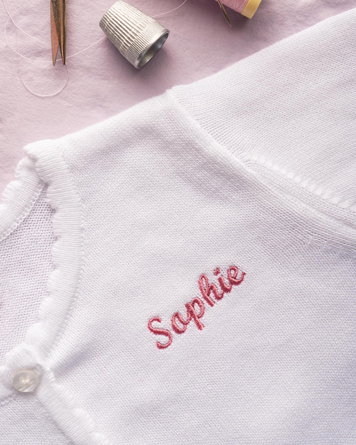 Confiture Cardigan Baby Sophie Cropped Cardigan in White