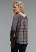 Stetson 0758 Twill Plaid (Grey) - Women's Knit Shirt