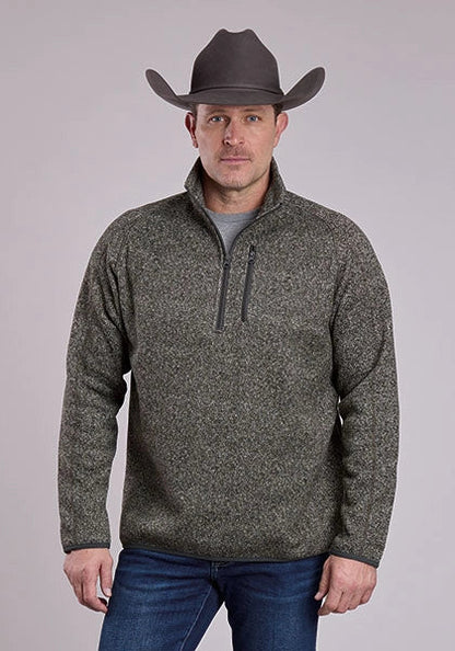 Stetson 2800 Quarter Zip (Olive) - Men's Knit Sweater
