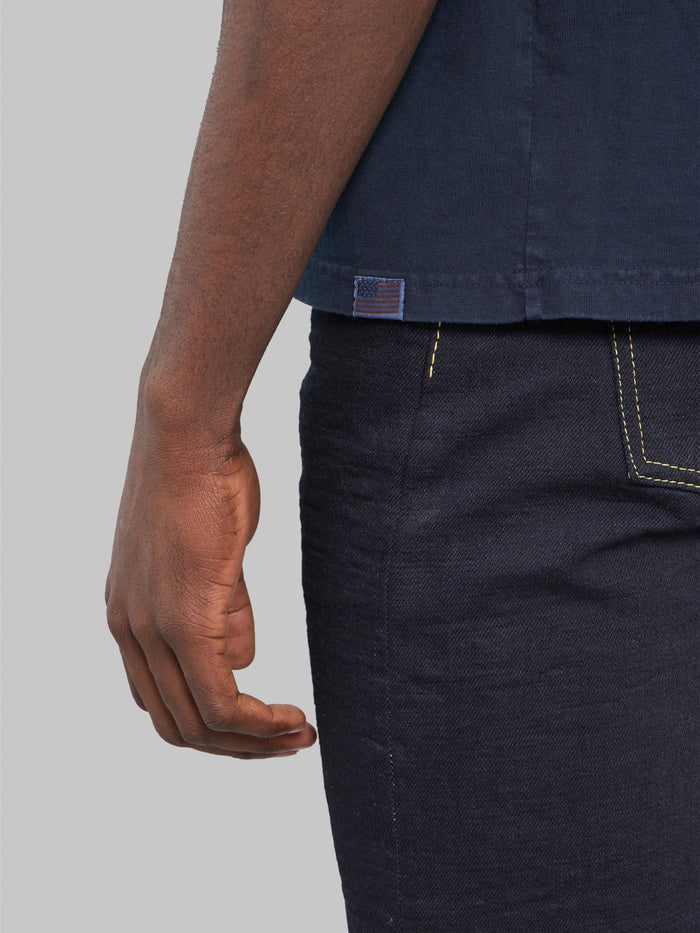 studio dartisan 8136b usa cotton tshirt dark indigo hem
