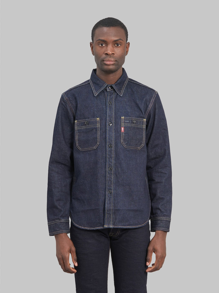 studio dartisan 14oz selvedge denim workshirt fit