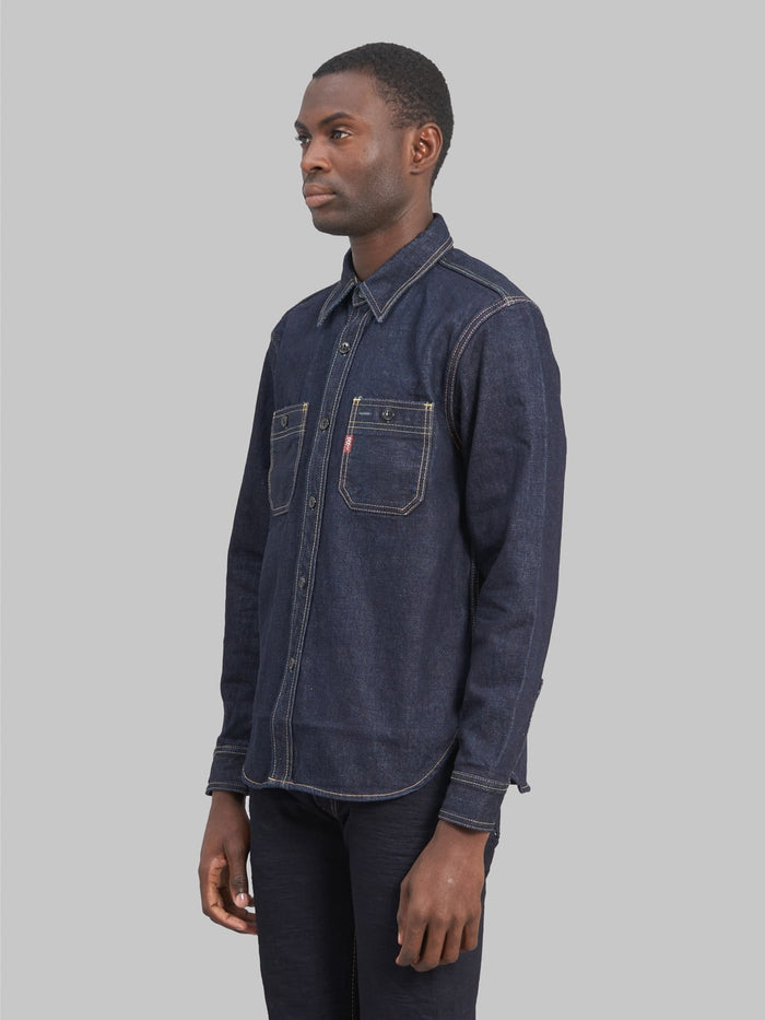 studio dartisan 14oz selvedge denim workshirt side fit