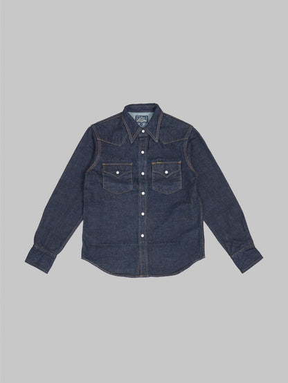 studio dartisan 14oz denim western snap shirt front