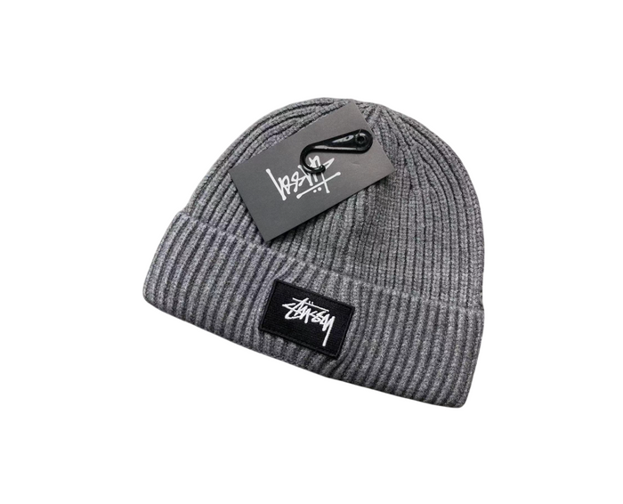 Stussy Logo Beanie Grey