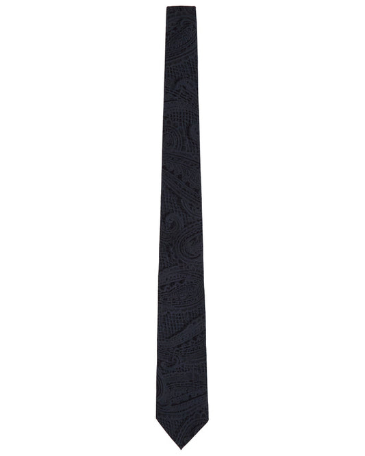 TALIA CROCHET PAISLEY CAVIAR PRINTED TIE